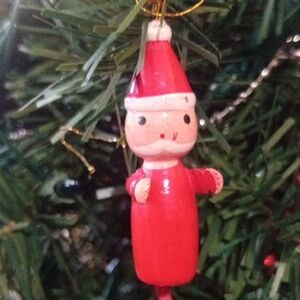 Red Santa Holiday Ornament